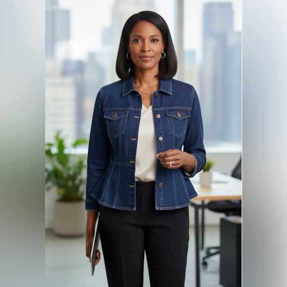 Ann Taylor Jackets & Blazers - Ann Taylor Denim Peplum Jacket Size Small